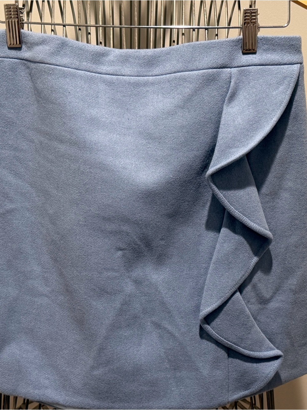 J. Crew Powder Blue Ruffle Mini Skirt - Picture 2 of 5